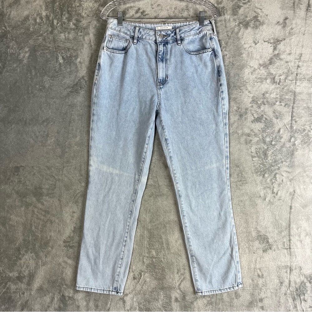 PacSun Mom Jeans Size 29 Straight High Waisted Faded Light Wash Grunge 90s Retro